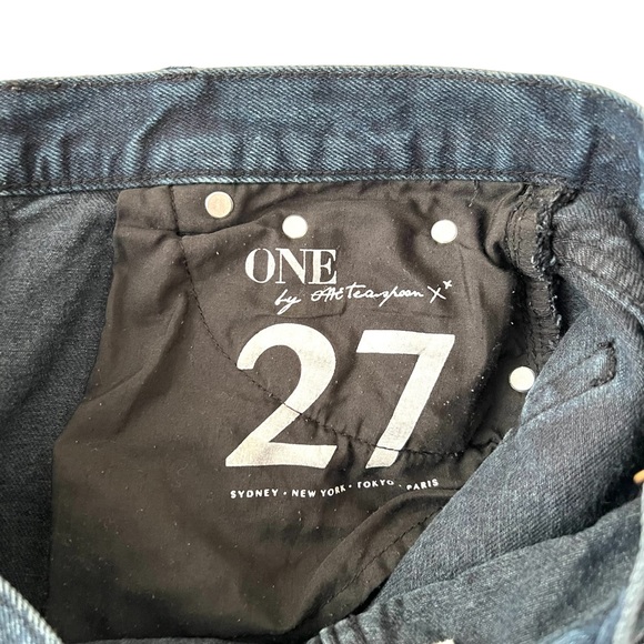 One Teaspoon Womens Bandits Denim Shorts Size 27 Long Rise Button Fly Distressed - Picture 8 of 9